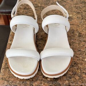 Rangoni AMALFI White Leather Two-Strap Ankle Sandals